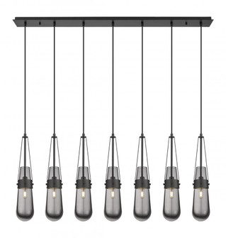 Milan - 7 Light - 48 inch - Matte Black - Linear Pendant (3442|127-452-1P-BK-G452-4SM)