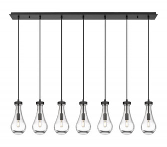Owego - 7 Light - 49 inch - Matte Black - Linear Pendant (3442|127-451-1P-BK-G451-5CL)