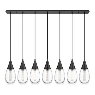 Malone - 7 Light - 50 inch - Matte Black - Linear Pendant (3442|127-450-1P-BK-G450-6CL)