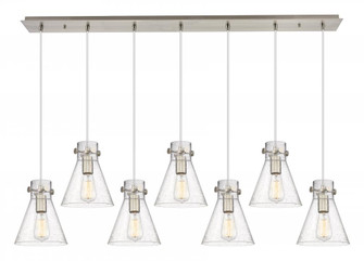 Newton Cone - 7 Light - 52 inch - Brushed Satin Nickel - Linear Pendant (3442|127-410-1PS-SN-G411-8SDY)