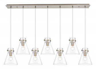 Newton Cone - 7 Light - 52 inch - Brushed Satin Nickel - Linear Pendant (3442|127-410-1PS-SN-G411-8CL)