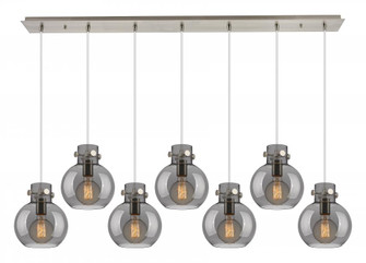 Newton Sphere - 7 Light - 52 inch - Brushed Satin Nickel - Cord hung - Linear Pendant (3442|127-410-1PS-SN-G410-8SM)