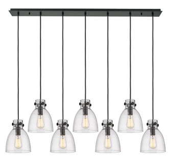 Newton Bell - 7 Light - 52 inch - Matte Black - Linear Pendant (3442|127-410-1PS-BK-G412-8SDY)