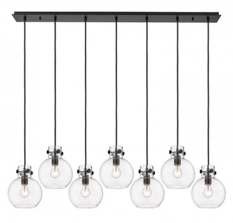 Newton Sphere - 7 Light - 52 inch - Matte Black - Linear Pendant (3442|127-410-1PS-BK-G410-8CL)