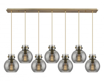Newton Sphere - 7 Light - 52 inch - Brushed Brass - Cord hung - Linear Pendant (3442|127-410-1PS-BB-G410-8SM)