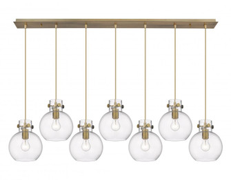 Newton Sphere - 7 Light - 52 inch - Brushed Brass - Linear Pendant (3442|127-410-1PS-BB-G410-8CL)