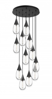 Malone - 12 Light - 25 inch - Matte Black - Multi Pendant (3442|126-450-1P-BK-G450-6CL)