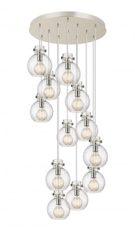 Newton Sphere - 12 Light - 27 inch - Polished Nickel - Cord hung - Multi Pendant (3442|126-410-1PS-PN-G410-8SDY)