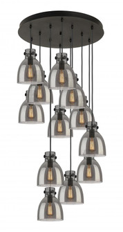 Newton Bell - 12 Light - 27 inch - Matte Black - Multi Pendant (3442|126-410-1PS-BK-G412-8SM)