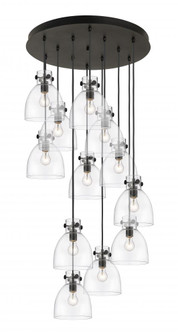 Newton Bell - 12 Light - 27 inch - Matte Black - Multi Pendant (3442|126-410-1PS-BK-G412-8CL)