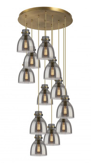 Newton Bell - 12 Light - 27 inch - Brushed Brass - Multi Pendant (3442|126-410-1PS-BB-G412-8SM)