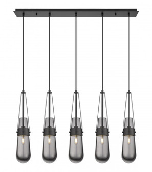 Milan - 5 Light - 36 inch - Matte Black - Linear Pendant (3442|125-452-1P-BK-G452-4SM)