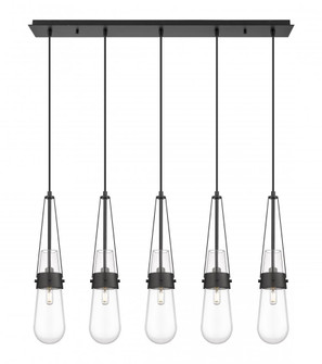 Milan - 5 Light - 36 inch - Matte Black - Linear Pendant (3442|125-452-1P-BK-G452-4CL)