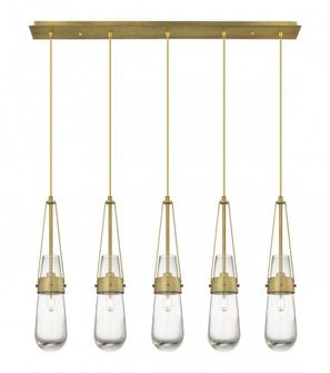 Milan - 5 Light - 36 inch - Brushed Brass - Linear Pendant (3442|125-452-1P-BB-G452-4CL)