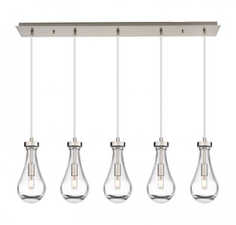 Owego - 5 Light - 37 inch - Brushed Satin Nickel - Linear Pendant (3442|125-451-1P-SN-G451-5CL)