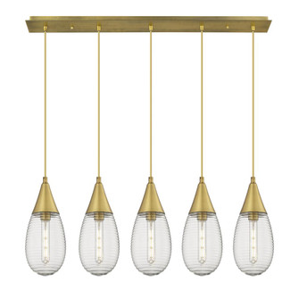 Malone - 5 Light - 38 inch - Brushed Brass - Linear Pendant (3442|125-450-1P-BB-G450-6SCL)