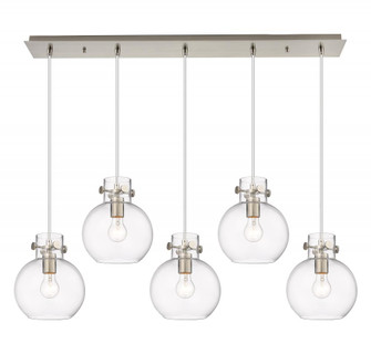 Newton Sphere - 5 Light - 40 inch - Brushed Satin Nickel - Linear Pendant (3442|125-410-1PS-SN-G410-8CL)