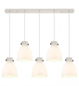 Newton Bell - 5 Light - 40 inch - Polished Nickel - Linear Pendant (3442|125-410-1PS-PN-G412-8WH)