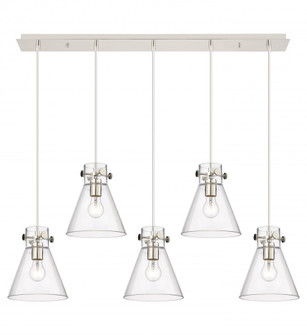 Newton Cone - 5 Light - 40 inch - Polished Nickel - Linear Pendant (3442|125-410-1PS-PN-G411-8CL)