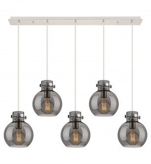 Newton Sphere - 5 Light - 40 inch - Polished Nickel - Cord hung - Linear Pendant (3442|125-410-1PS-PN-G410-8SM)