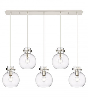 Newton Sphere - 5 Light - 40 inch - Polished Nickel - Cord hung - Linear Pendant (3442|125-410-1PS-PN-G410-8CL)