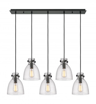 Newton Bell - 5 Light - 40 inch - Matte Black - Linear Pendant (3442|125-410-1PS-BK-G412-8SDY)