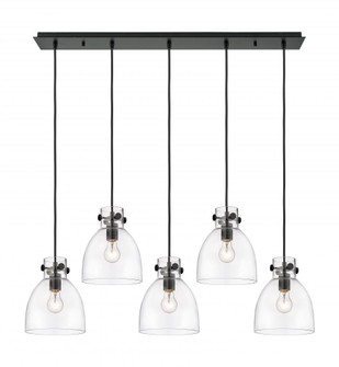 Newton Bell - 5 Light - 40 inch - Matte Black - Linear Pendant (3442|125-410-1PS-BK-G412-8CL)