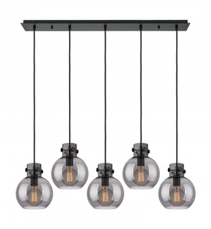 Newton Sphere - 5 Light - 40 inch - Matte Black - Cord hung - Linear Pendant (3442|125-410-1PS-BK-G410-8SM)