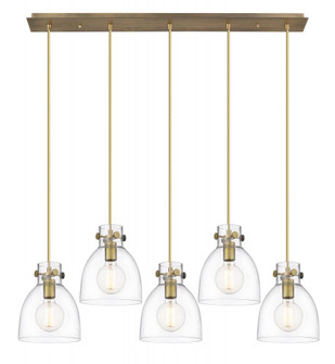 Newton Bell - 5 Light - 40 inch - Brushed Brass - Linear Pendant (3442|125-410-1PS-BB-G412-8CL)