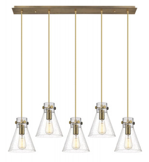 Newton Cone - 5 Light - 40 inch - Brushed Brass - Linear Pendant (3442|125-410-1PS-BB-G411-8SDY)