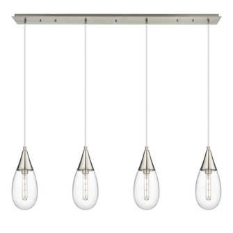 Malone - 4 Light - 50 inch - Brushed Satin Nickel - Linear Pendant (3442|124-450-1P-SN-G450-6CL)