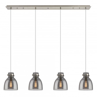 Newton Bell - 4 Light - 52 inch - Brushed Satin Nickel - Linear Pendant (3442|124-410-1PS-SN-G412-8SM)