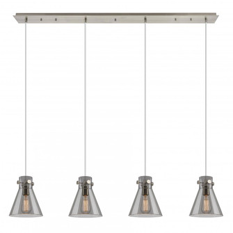 Newton Cone - 4 Light - 52 inch - Brushed Satin Nickel - Linear Pendant (3442|124-410-1PS-SN-G411-8SM)