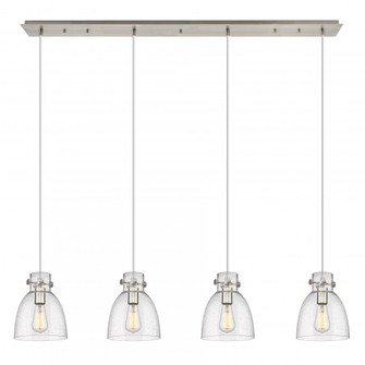 Newton Bell - 4 Light - 52 inch - Brushed Satin Nickel - Linear Pendant (3442|124-410-1PS-SN-G412-8SDY)