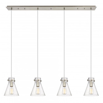 Newton Cone - 4 Light - 52 inch - Brushed Satin Nickel - Linear Pendant (3442|124-410-1PS-SN-G411-8SDY)