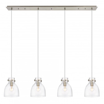 Newton Bell - 4 Light - 52 inch - Brushed Satin Nickel - Linear Pendant (3442|124-410-1PS-SN-G412-8CL)
