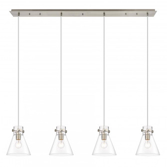 Newton Cone - 4 Light - 52 inch - Brushed Satin Nickel - Linear Pendant (3442|124-410-1PS-SN-G411-8CL)