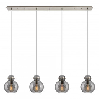 Newton Sphere - 4 Light - 52 inch - Brushed Satin Nickel - Cord hung - Linear Pendant (3442|124-410-1PS-SN-G410-8SM)