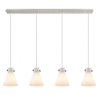 Newton Cone - 4 Light - 52 inch - Polished Nickel - Linear Pendant (3442|124-410-1PS-PN-G411-8WH)