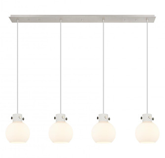 Newton Sphere - 4 Light - 52 inch - Polished Nickel - Cord hung - Linear Pendant (3442|124-410-1PS-PN-G410-8WH)