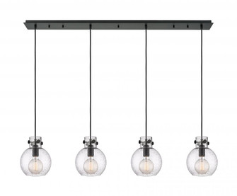 Newton Sphere - 4 Light - 52 inch - Matte Black - Cord hung - Linear Pendant (3442|124-410-1PS-BK-G410-8SDY)