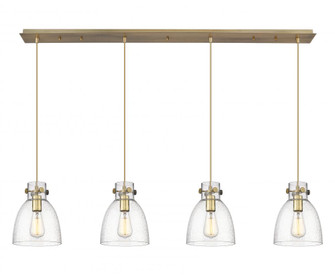 Newton Bell - 4 Light - 52 inch - Brushed Brass - Linear Pendant (3442|124-410-1PS-BB-G412-8SDY)