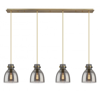 Newton Bell - 4 Light - 52 inch - Brushed Brass - Linear Pendant (3442|124-410-1PS-BB-G412-8SM)