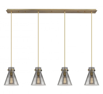 Newton Cone - 4 Light - 52 inch - Brushed Brass - Linear Pendant (3442|124-410-1PS-BB-G411-8SM)