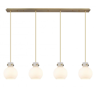 Newton Sphere - 4 Light - 52 inch - Brushed Brass - Cord hung - Linear Pendant (3442|124-410-1PS-BB-G410-8WH)