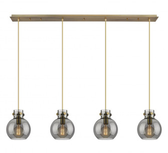 Newton Sphere - 4 Light - 52 inch - Brushed Brass - Cord hung - Linear Pendant (3442|124-410-1PS-BB-G410-8SM)
