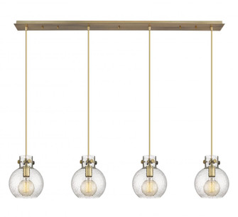 Newton Sphere - 4 Light - 52 inch - Brushed Brass - Cord hung - Linear Pendant (3442|124-410-1PS-BB-G410-8SDY)
