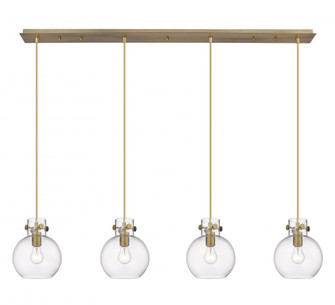 Newton Sphere - 4 Light - 52 inch - Brushed Brass - Linear Pendant (3442|124-410-1PS-BB-G410-8CL)