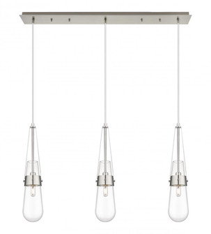 Milan - 3 Light - 36 inch - Brushed Satin Nickel - Linear Pendant (3442|123-452-1P-SN-G452-4CL)