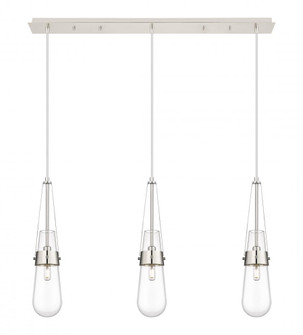 Milan - 3 Light - 36 inch - Polished Nickel - Linear Pendant (3442|123-452-1P-PN-G452-4CL)